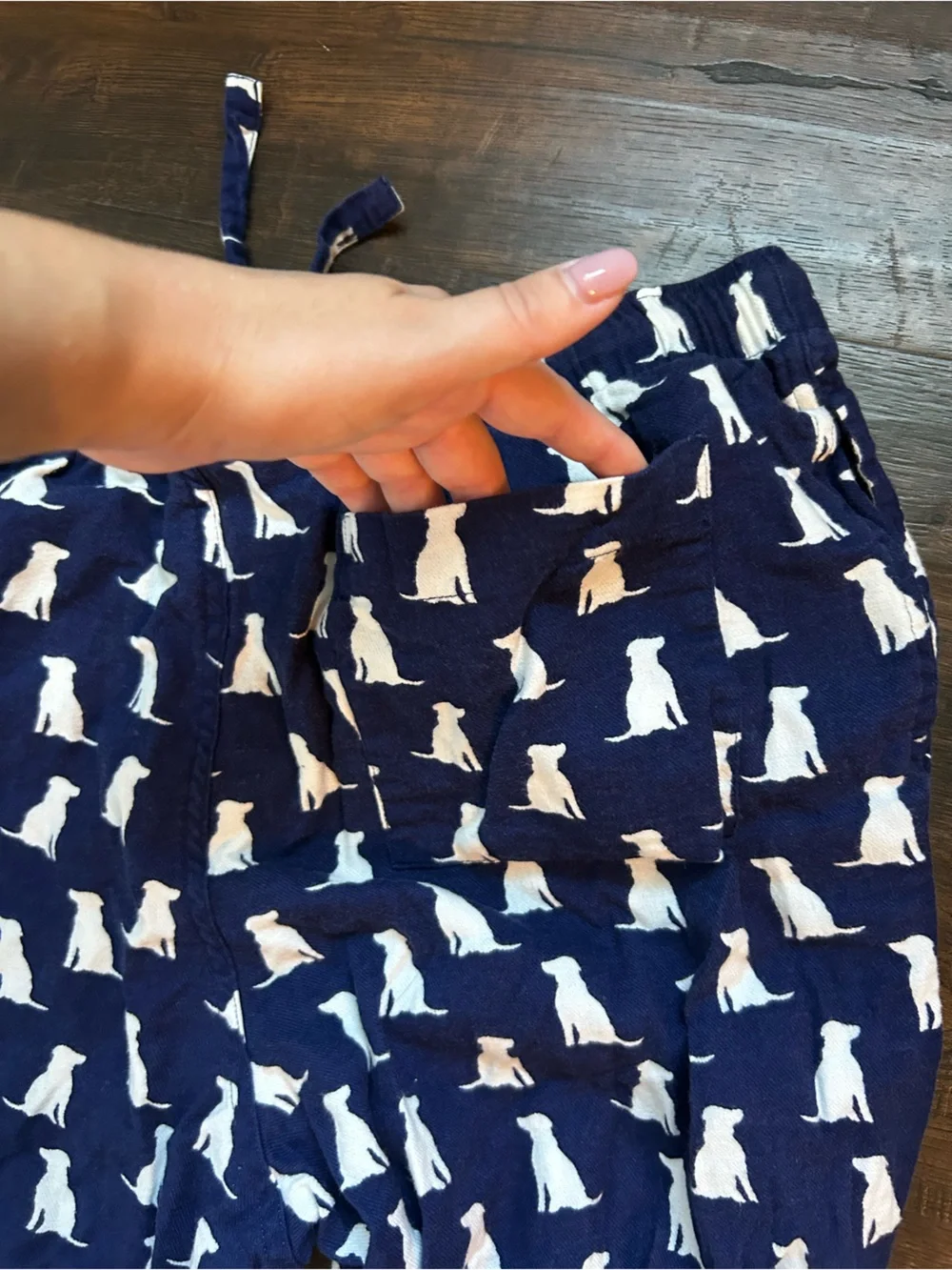 J. Crew Navy Shorts with White Dog Silhouette Print